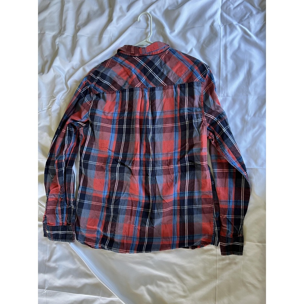 JNCO Shirt Mens 2XL Blue Red Plaid Button Down Flannel Soft Cotton Pocket Casual - Picture 3 of 11